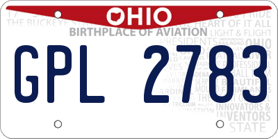 OH license plate GPL2783