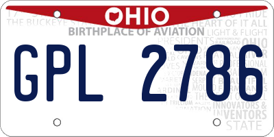 OH license plate GPL2786