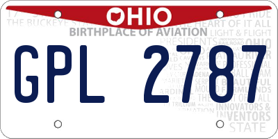 OH license plate GPL2787