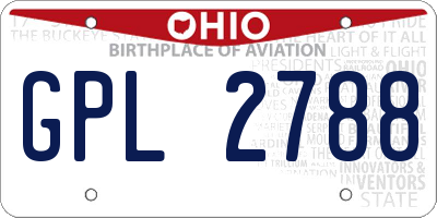 OH license plate GPL2788