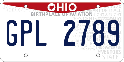 OH license plate GPL2789