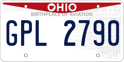 OH license plate GPL2790