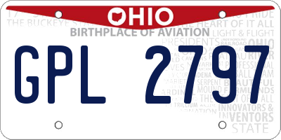 OH license plate GPL2797