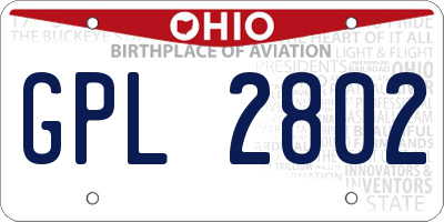 OH license plate GPL2802
