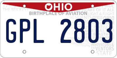 OH license plate GPL2803