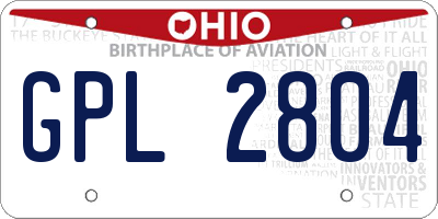 OH license plate GPL2804