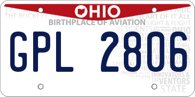 OH license plate GPL2806