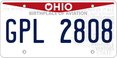OH license plate GPL2808