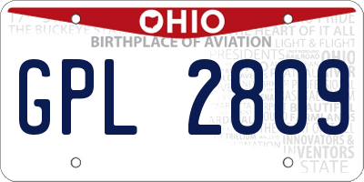 OH license plate GPL2809