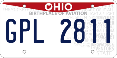 OH license plate GPL2811