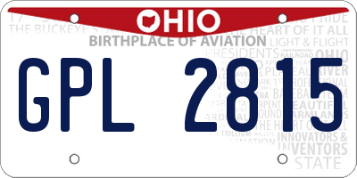OH license plate GPL2815