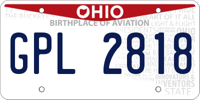 OH license plate GPL2818