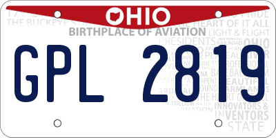 OH license plate GPL2819