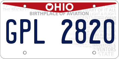 OH license plate GPL2820