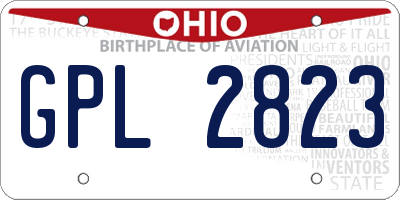 OH license plate GPL2823