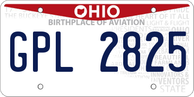 OH license plate GPL2825