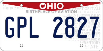 OH license plate GPL2827