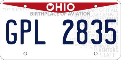 OH license plate GPL2835
