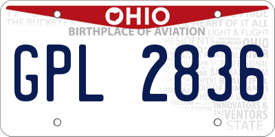 OH license plate GPL2836