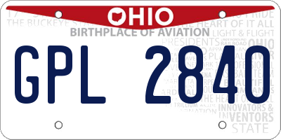 OH license plate GPL2840