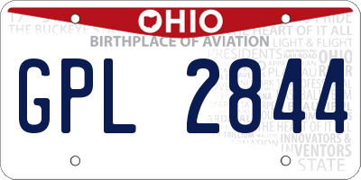 OH license plate GPL2844