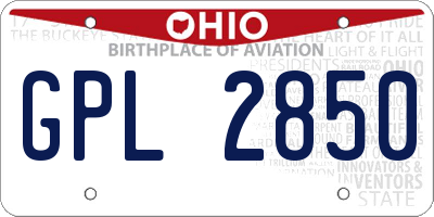OH license plate GPL2850
