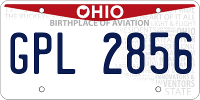 OH license plate GPL2856
