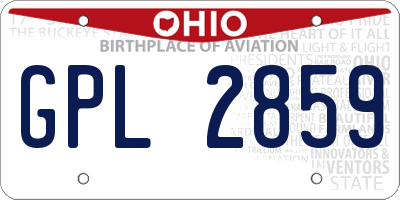 OH license plate GPL2859