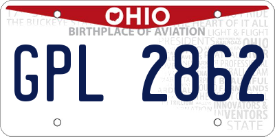 OH license plate GPL2862