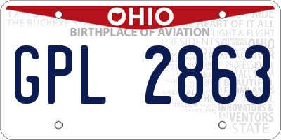 OH license plate GPL2863
