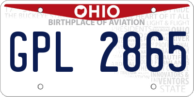 OH license plate GPL2865