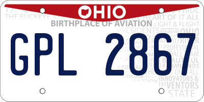 OH license plate GPL2867