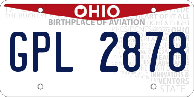 OH license plate GPL2878