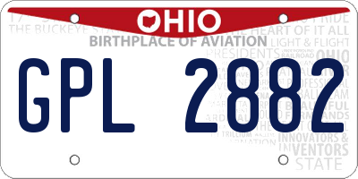 OH license plate GPL2882