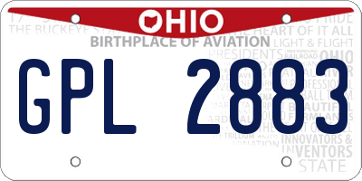 OH license plate GPL2883