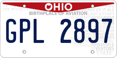 OH license plate GPL2897
