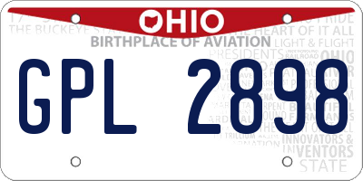 OH license plate GPL2898