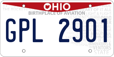 OH license plate GPL2901
