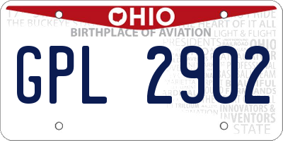 OH license plate GPL2902