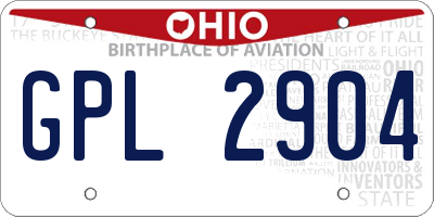 OH license plate GPL2904