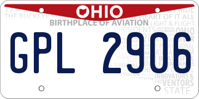 OH license plate GPL2906