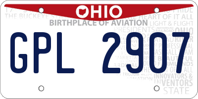 OH license plate GPL2907