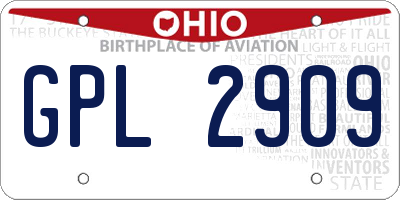OH license plate GPL2909