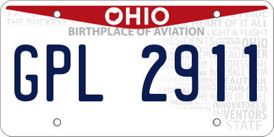 OH license plate GPL2911