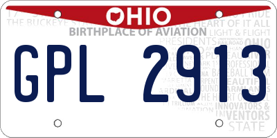 OH license plate GPL2913