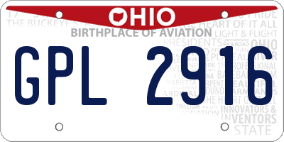 OH license plate GPL2916