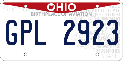 OH license plate GPL2923