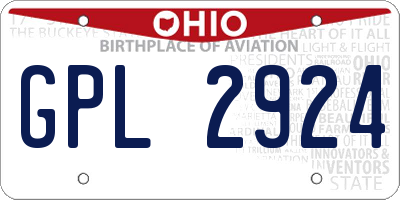 OH license plate GPL2924