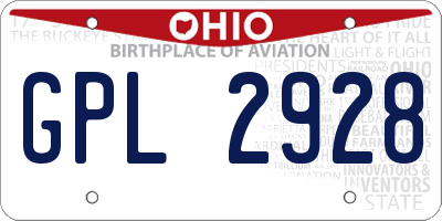 OH license plate GPL2928