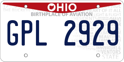 OH license plate GPL2929